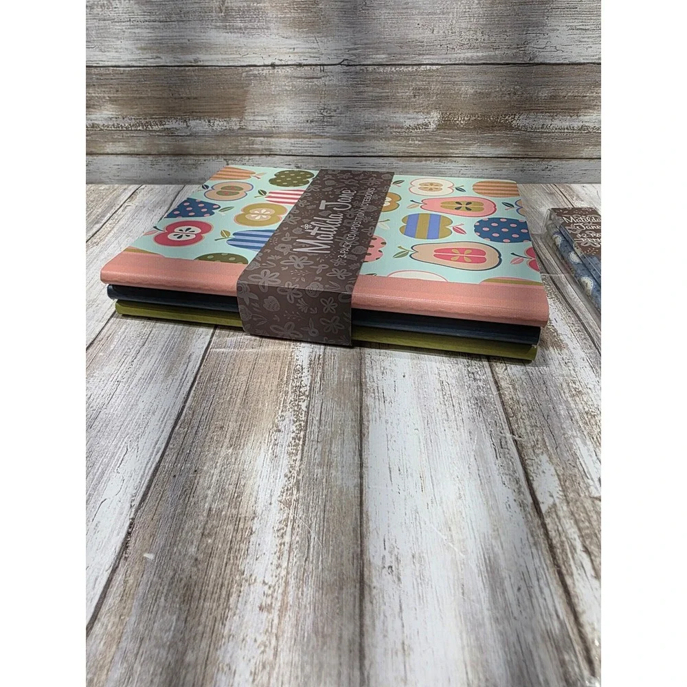 Matilda Jane‎ 3-Pack Composition Notebooks and 12-Pack Pencil Set Floral Fruit